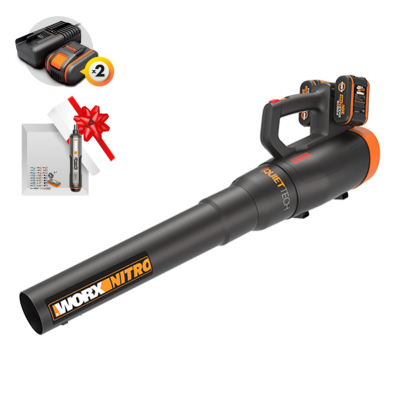 Воздуходувка WORX WG581E 40V (150км/ч) c 4 Ач х2, двойное ЗУ 2x1A.
